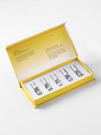 Bella Italia sample box — open box angled view with five 2 ml spray vials